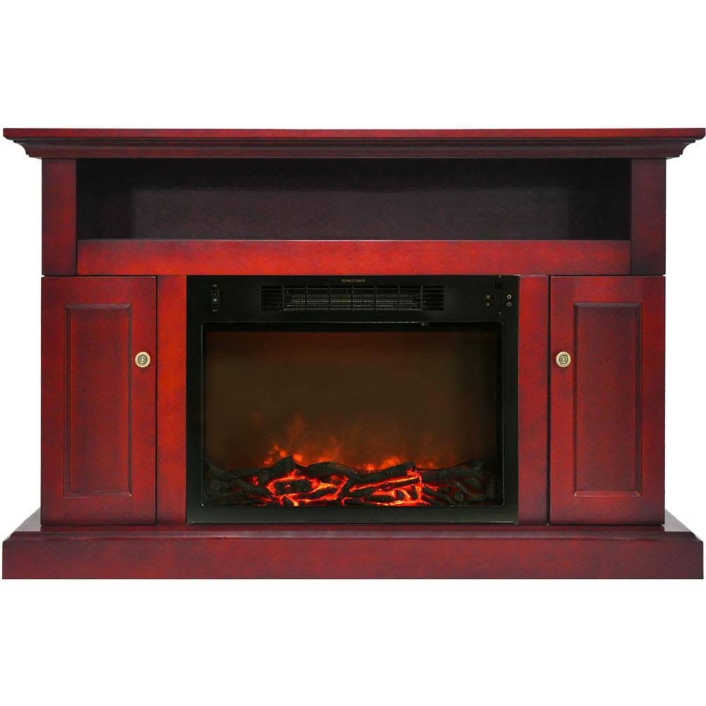 White Mantel with Electronic Fireplace Insert G93519