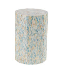 Natural Wood and Shell Round Accent Table L9980