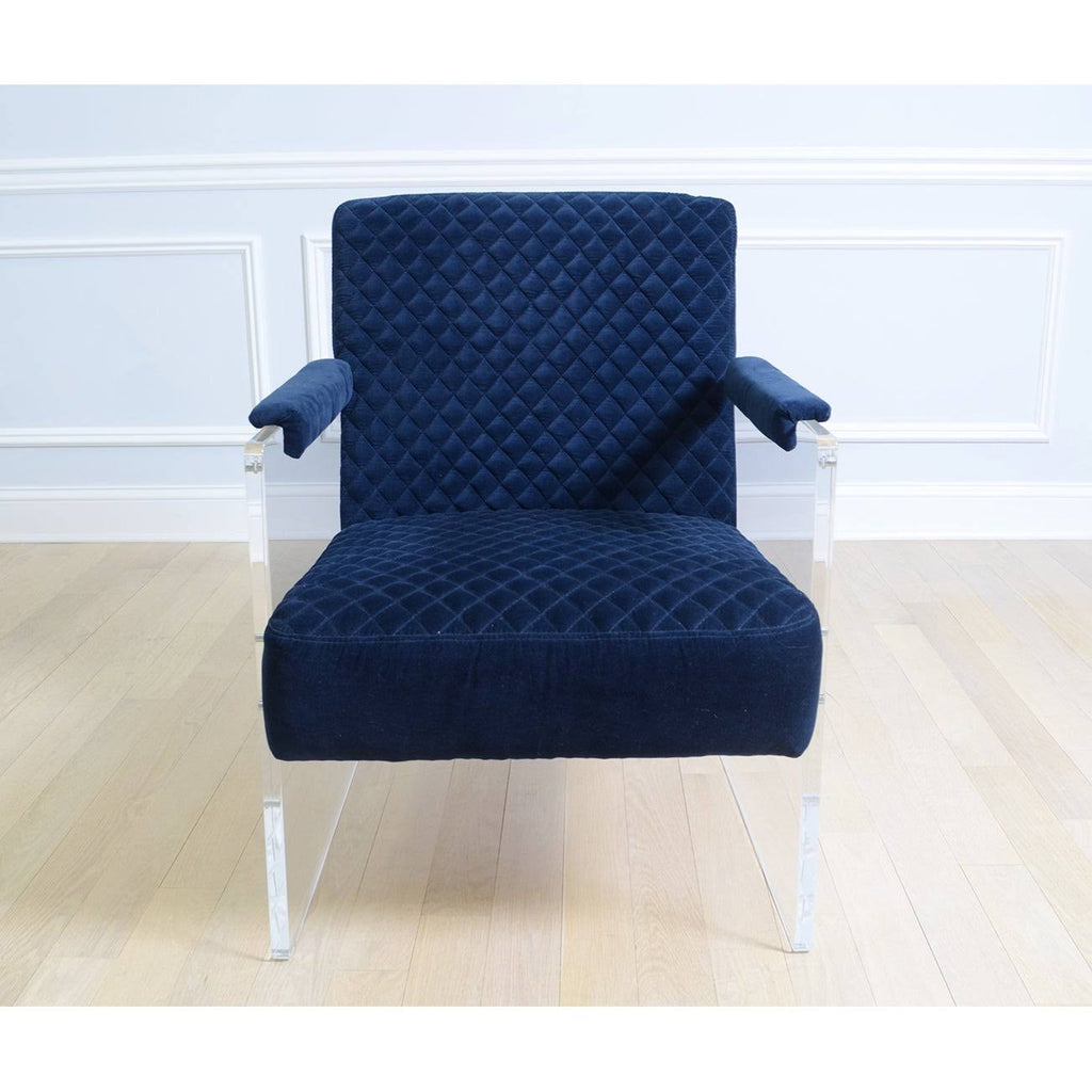 Navy Acrylic Velvet Accent Chair Q6645