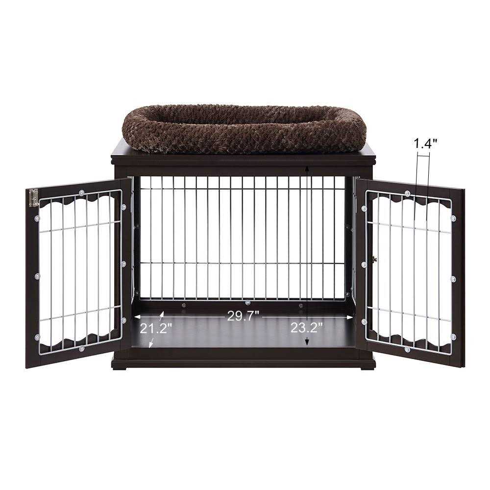 Wooden Dog Crate End Table with Cushion Q7317