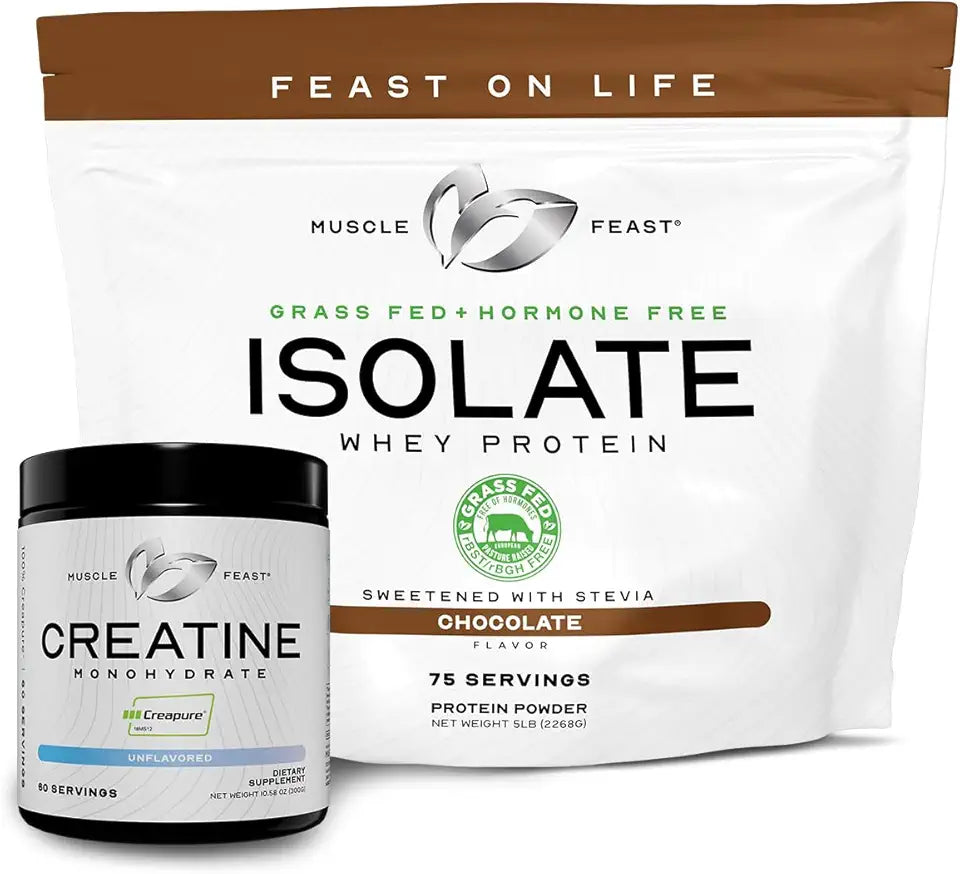 Unflavored 300g Creatine Powder + Chocolate 5lb Whey Protein Isolate G319272