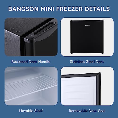 1.1 Cu.ft Black Compact Upright Freezer with Removable Shelf J92464