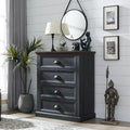 Dark Grey 6 Drawer Wood Dresser O485