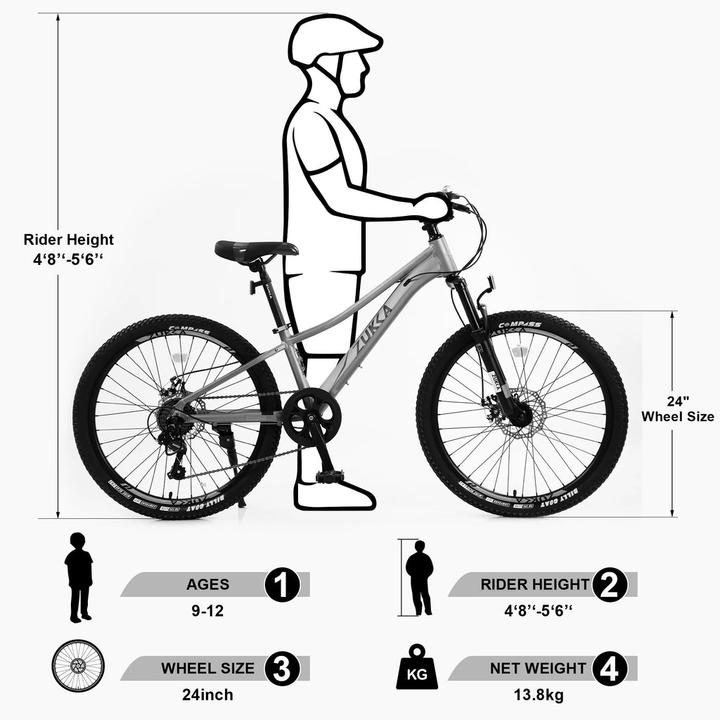 24 Mountain Bike with Aluminium Frame & Disc Brakes I74321