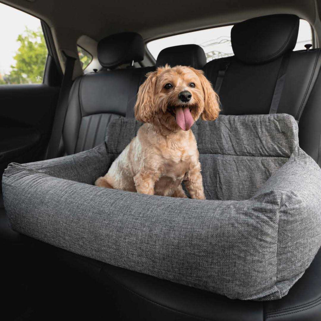 Memory Foam Dog Car Bed Gray H450