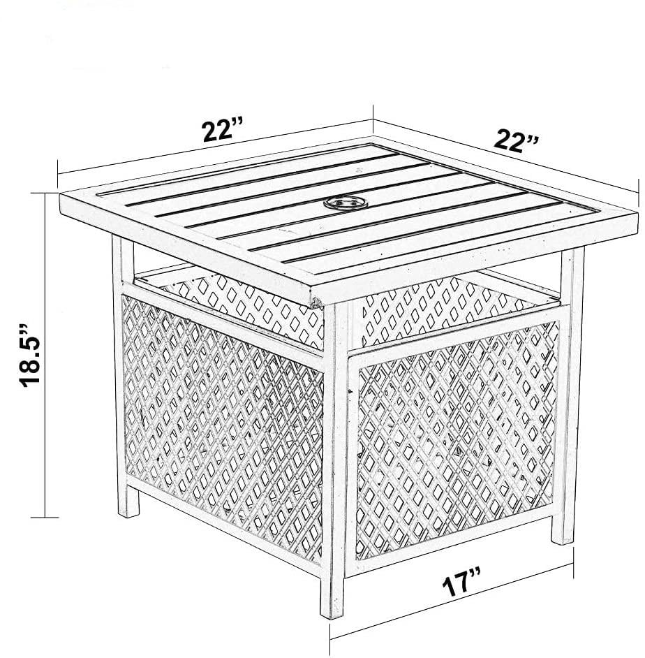 Black Metal Side Table O726
