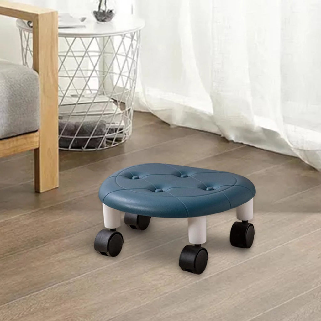 Low Rolling Seat with Wheels Rotatable Blue O821