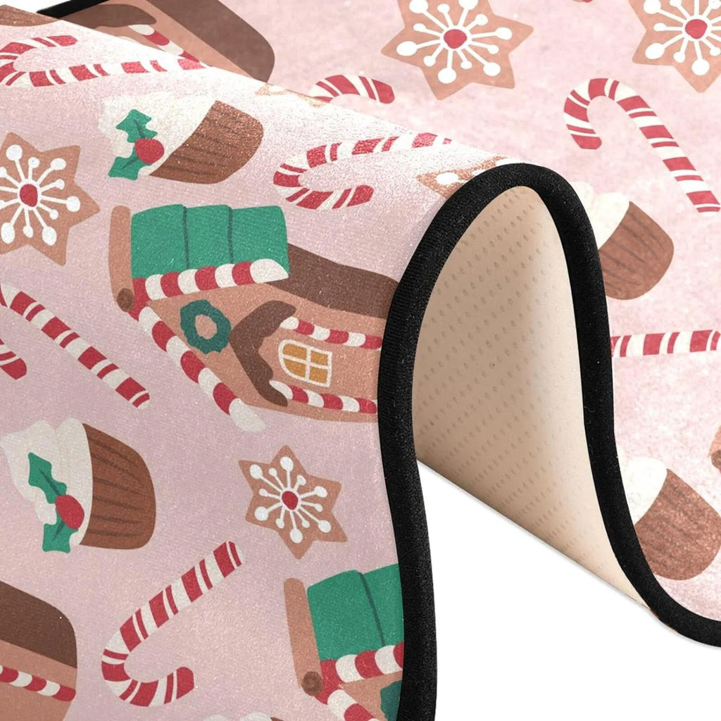 2'x6' Christmas Gingerbread Runner Rug with Rubber Backing P3815