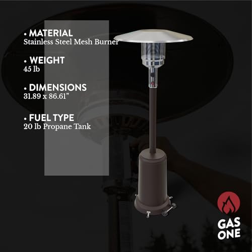 50,000 BTU Propane Outdoor Patio Heater with Wheels O7698