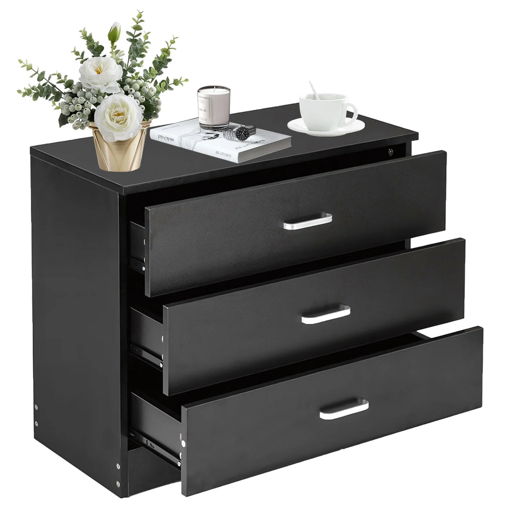Black Wooden Storage Chest of Drawers Z44922