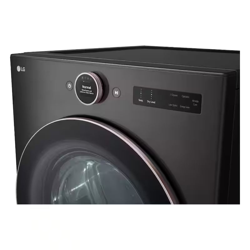Black Steel Electric Dryer with TurboSteam D46938