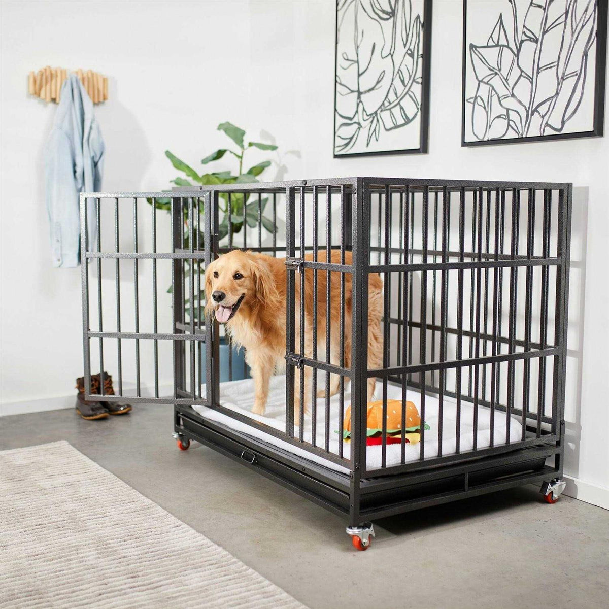 Heavy Duty Steel Single Door Dog Crate Y937016