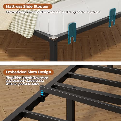 Full Size Corner Bed Frame with 2 Storage Drawers and Charging Station B107722