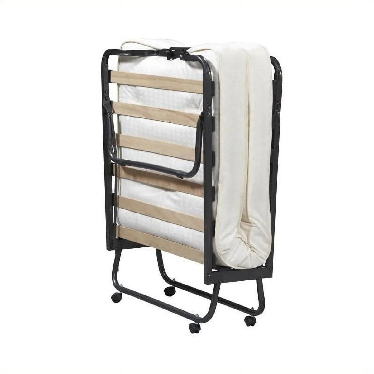 Metal Folding Bed with Memory Foam Mattress in Beige J928
