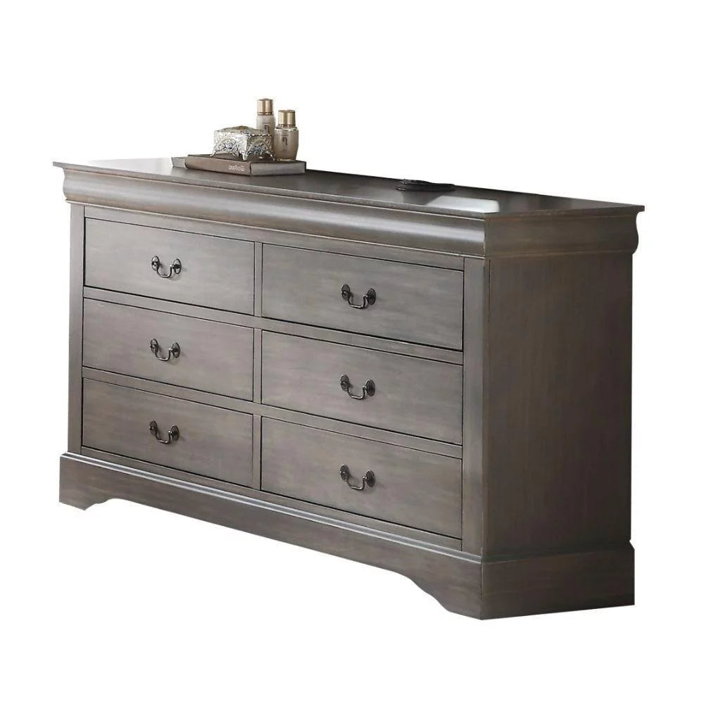 Antique Gray Full 6pcs Bedroom Set S1313