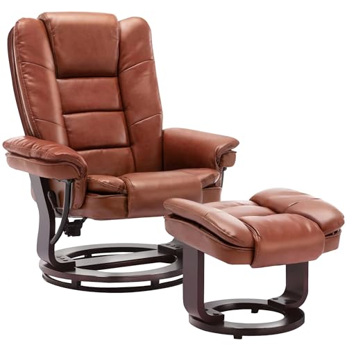 PU Leather Swivel Recliner with Ottoman Z1273