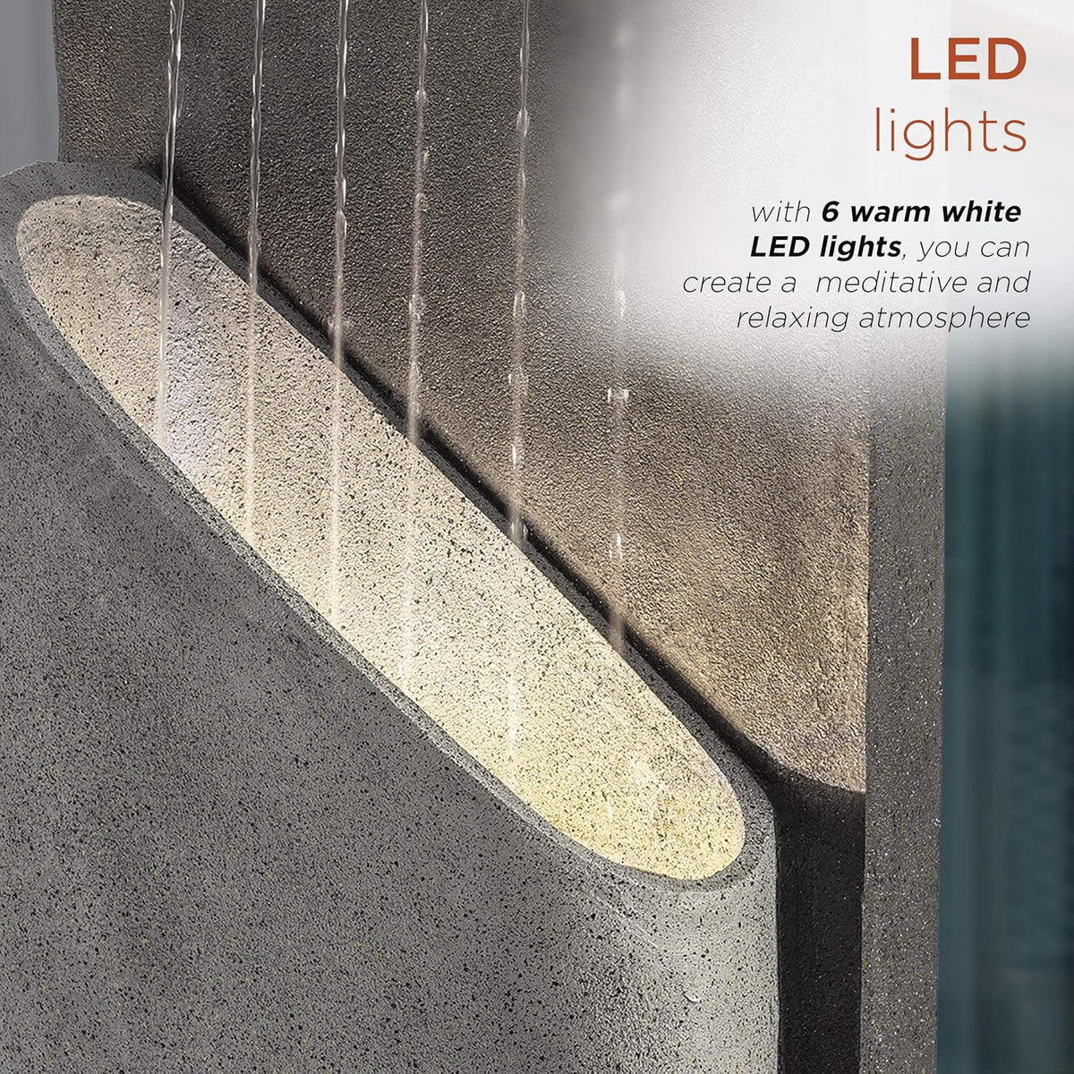 Gray Outdoor Water Fountain W2087