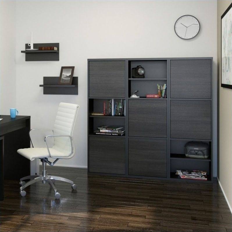 Black and Ebony 2-Door Bookcase K71168