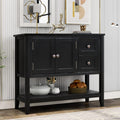 Espresso Wood Console Table with 2 Drawers 2 Cabinets 1 Shelf E959