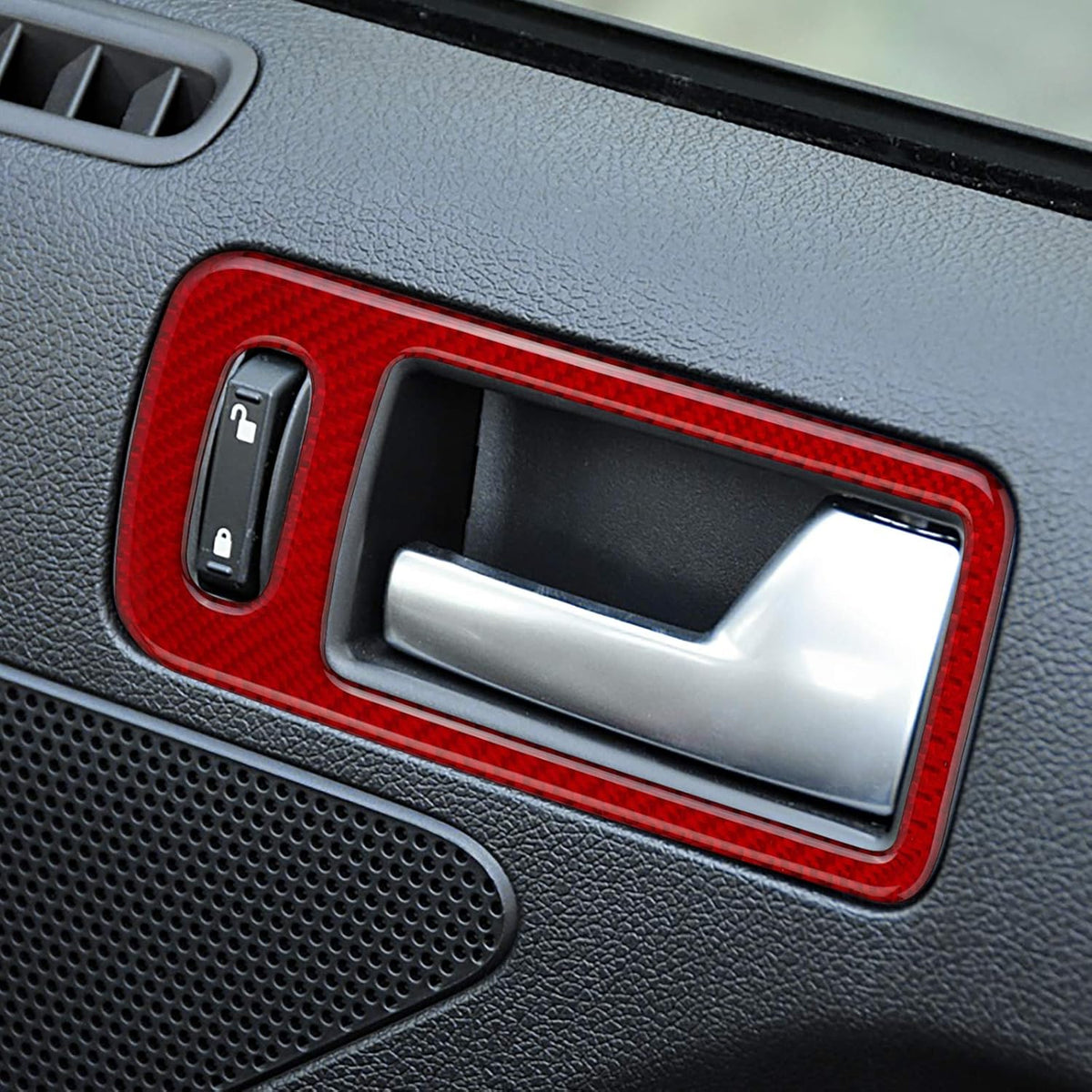 Carbon Fiber Interior Door Handle Decoration Sticker 2Pcs Red B739