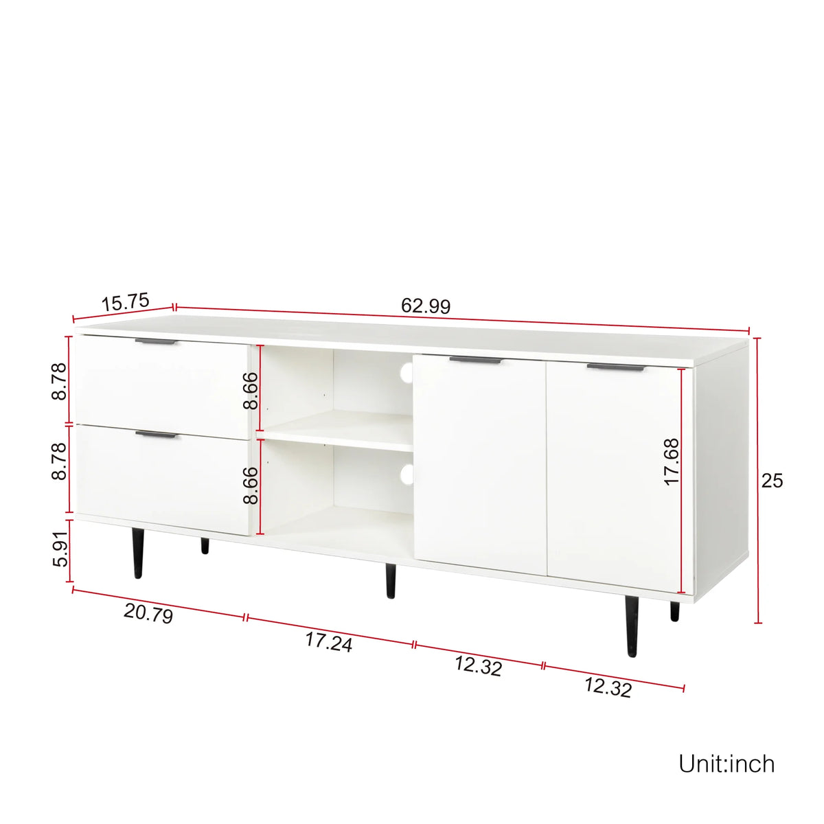 White Particle Board TV Stand O661