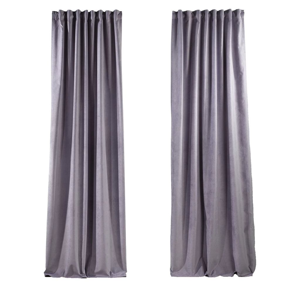 Matte Velvet Curtains Set of 2 Panels S98274