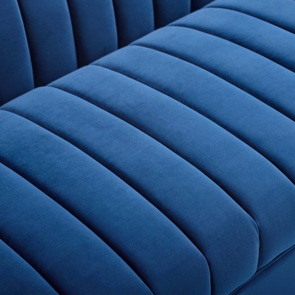 Navy Gold Velvet Sofa N15903
