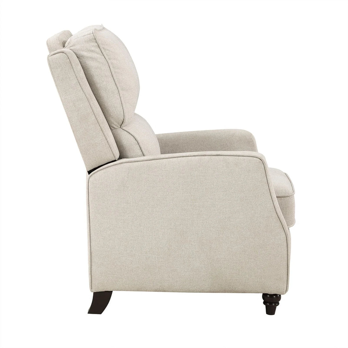 Beige Upholstered Fabric Push Back Recliner J1350