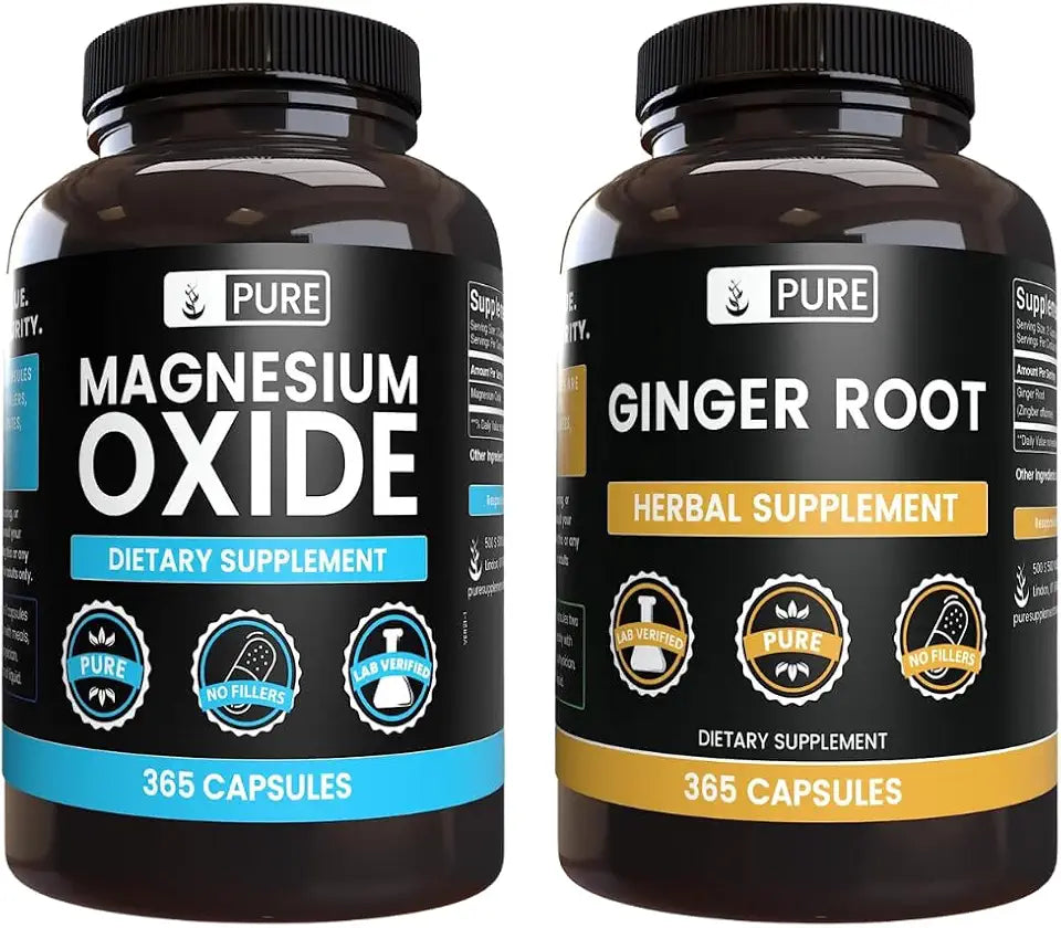 Magnesium Oxide and Ginger Root 365 Capsules T350