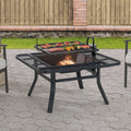 38 Inch Wood Burning Fire Pit with Grill Grate and Fire Poker Z60680