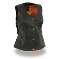 Black Snap Front Fringe Vest N348257