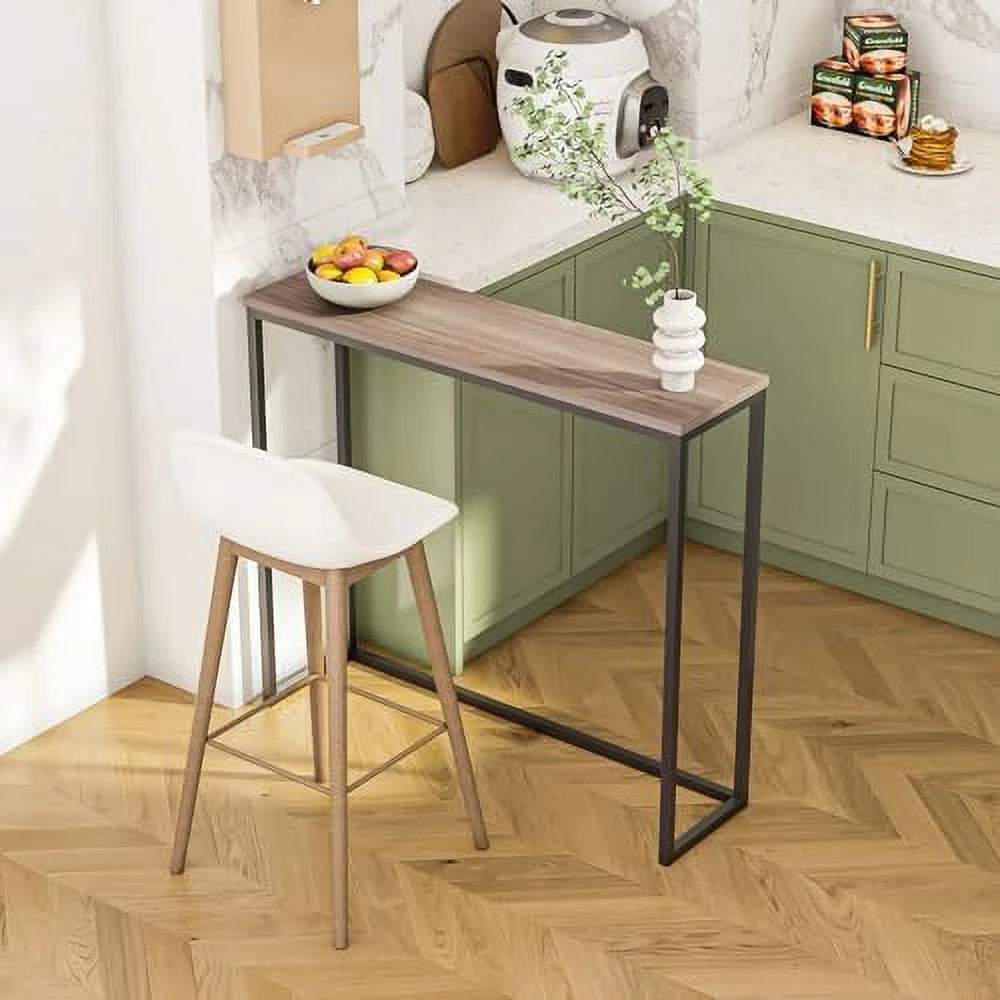 36" Rustic Console Table Sofa Table Grey Oak Q16375