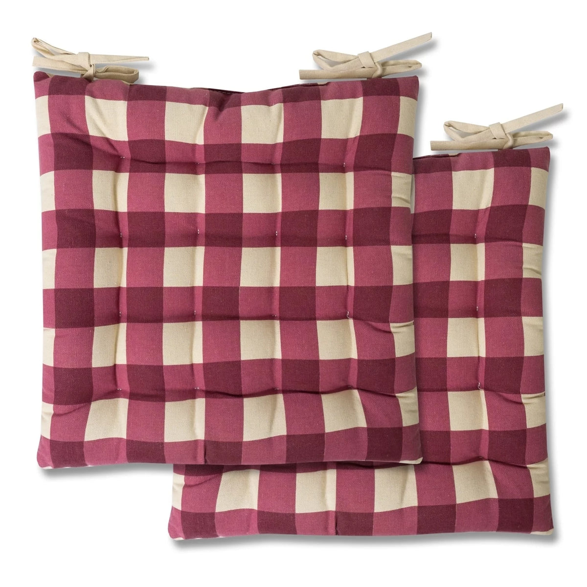 Buffalo Check Tufted Chair Pads Set of 4 L7284
