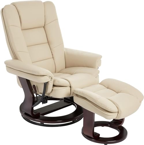 PU Leather Swivel Recliner with Ottoman Z1273