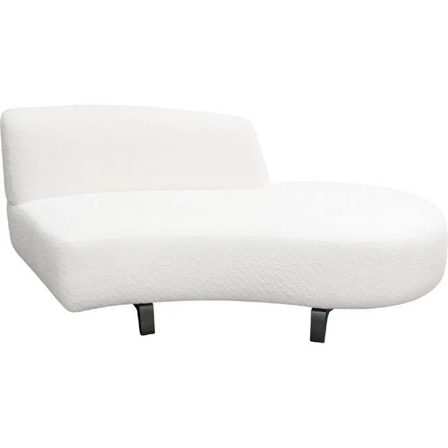 White Faux Sheepskin Armless Chaise Lounger M65754