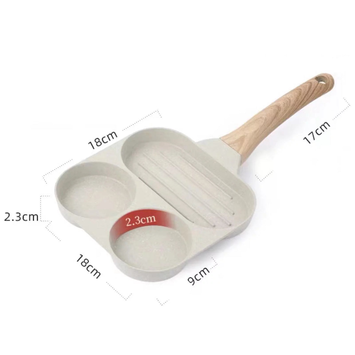 Divided Frying Grill Pan with Ergonomic Handle U4794