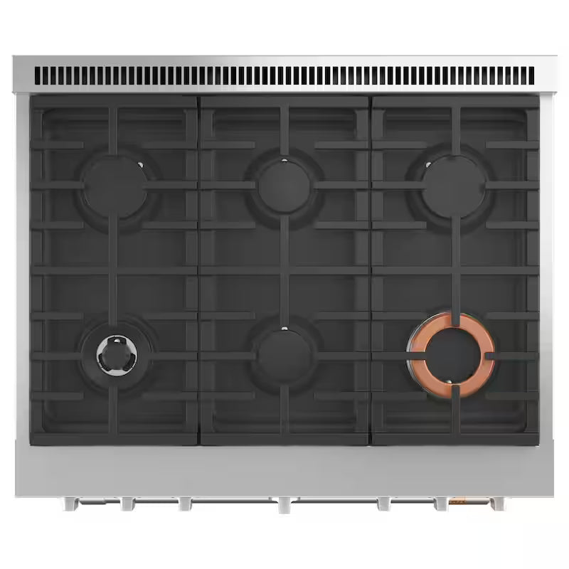 6 Burner Dual Fuel Range with Convection in Stainless Steel D447
