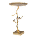 28" Gold and White Contemporary Round Side Table J620