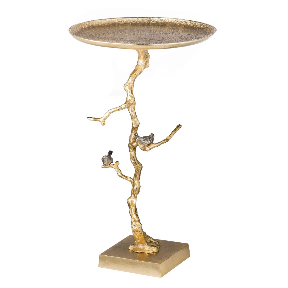 28" Gold and White Contemporary Round Side Table J620