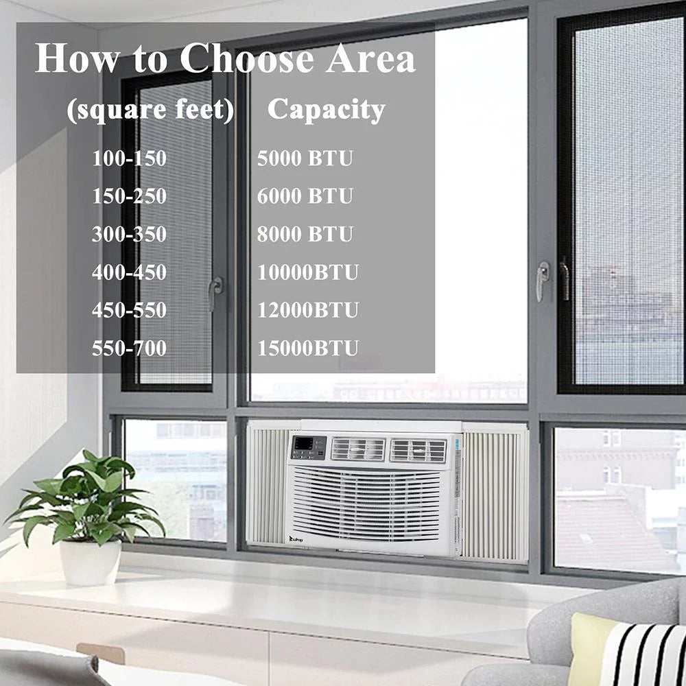 8000BTU 115V Window Air Conditioner with Remote Control White L38020
