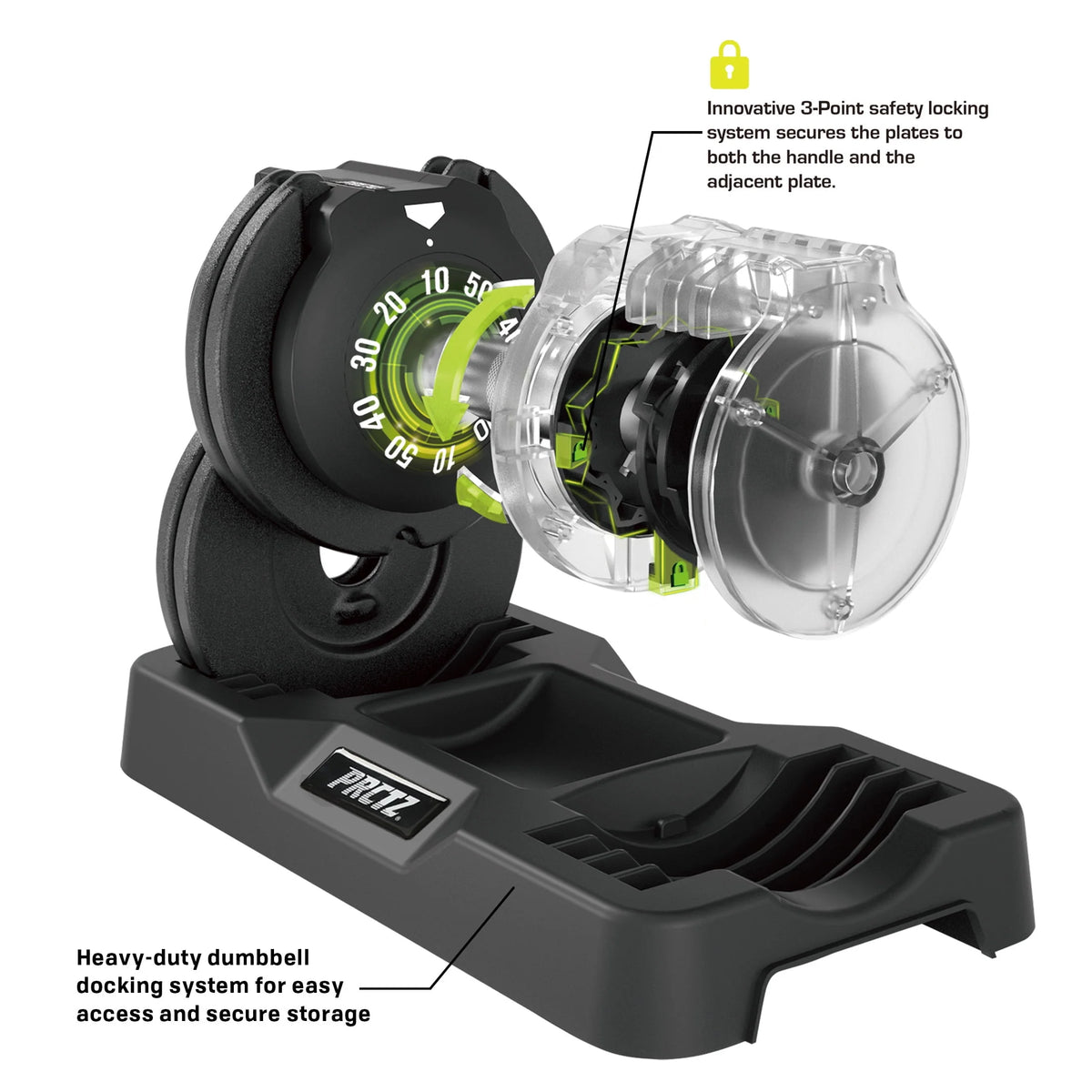 10-50 lb Adjustable Dumbbell, Black R89892