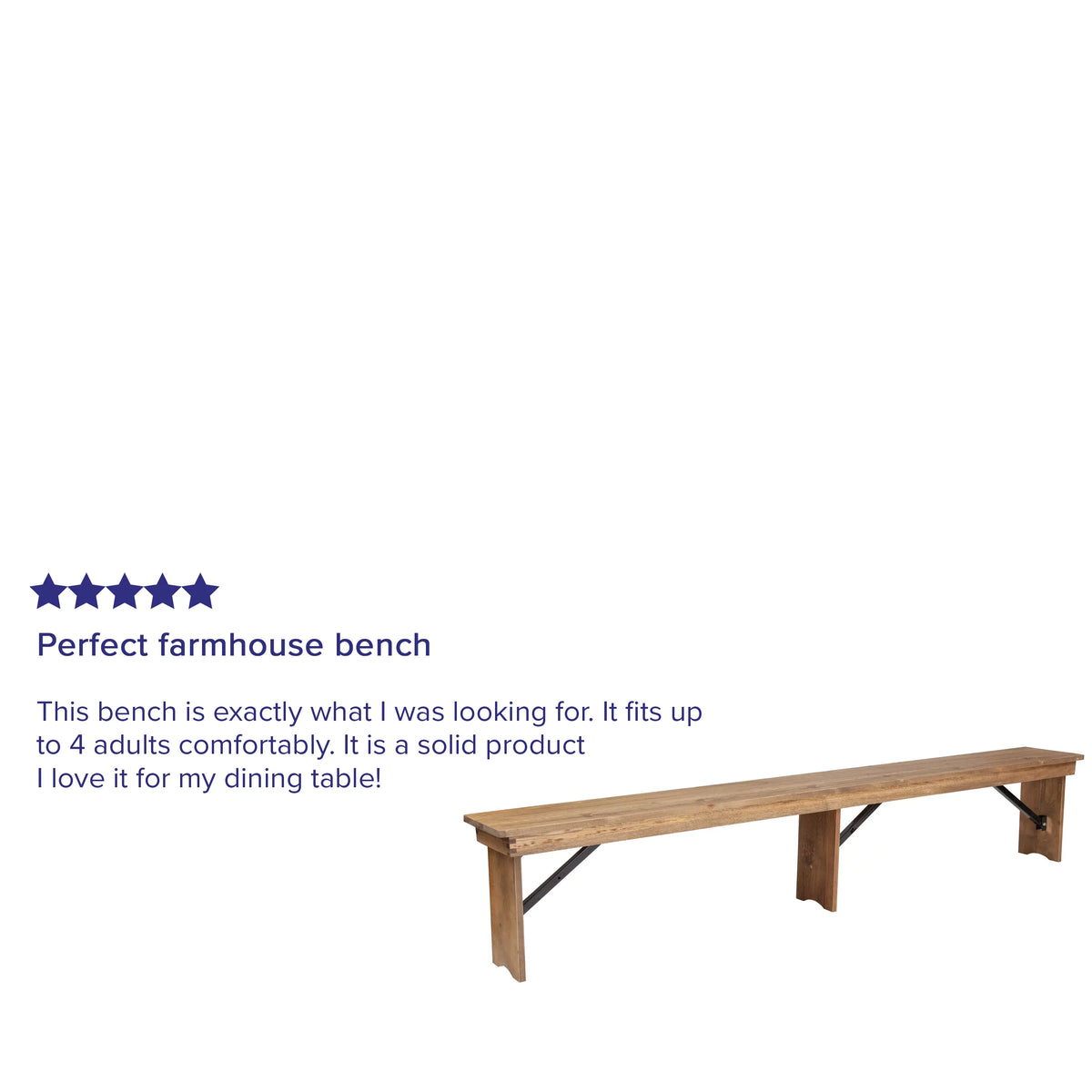 Antique Rustic Solid Pine Folding Farm Bench J8851