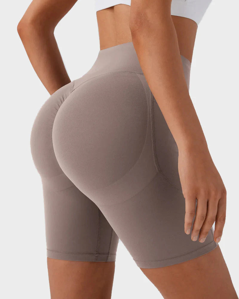Tummy Control Butt-Lifting Training Shorts with Pockets A23581