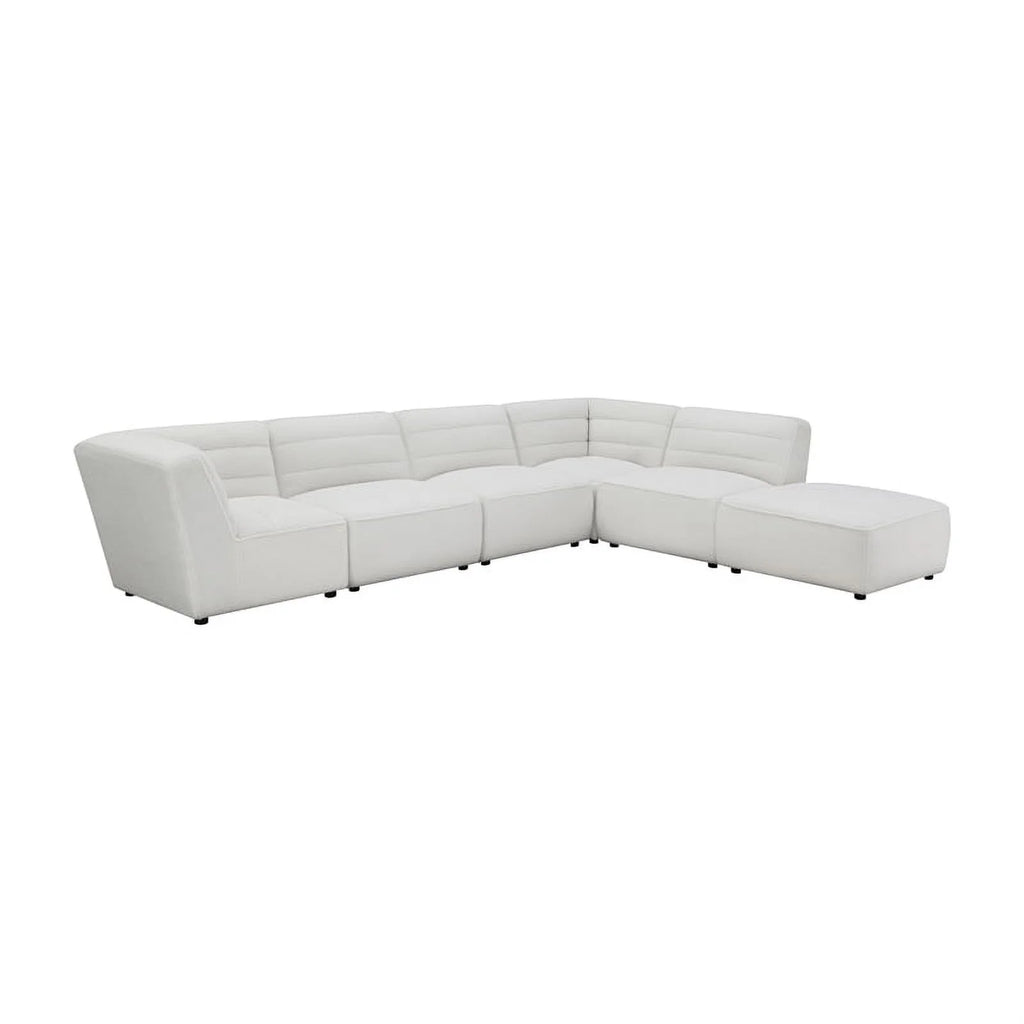 White 6-Piece Faux Leather Sectional Q988