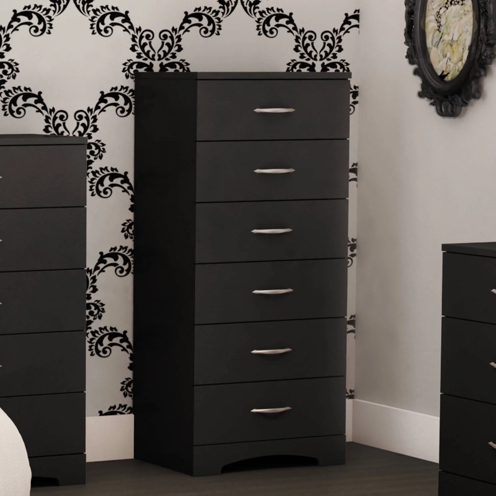 6 Drawer Pure Black Lingerie Chest C41167