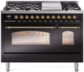 48 Dual Fuel Natural Gas Range in Black with Brass Trim U699427