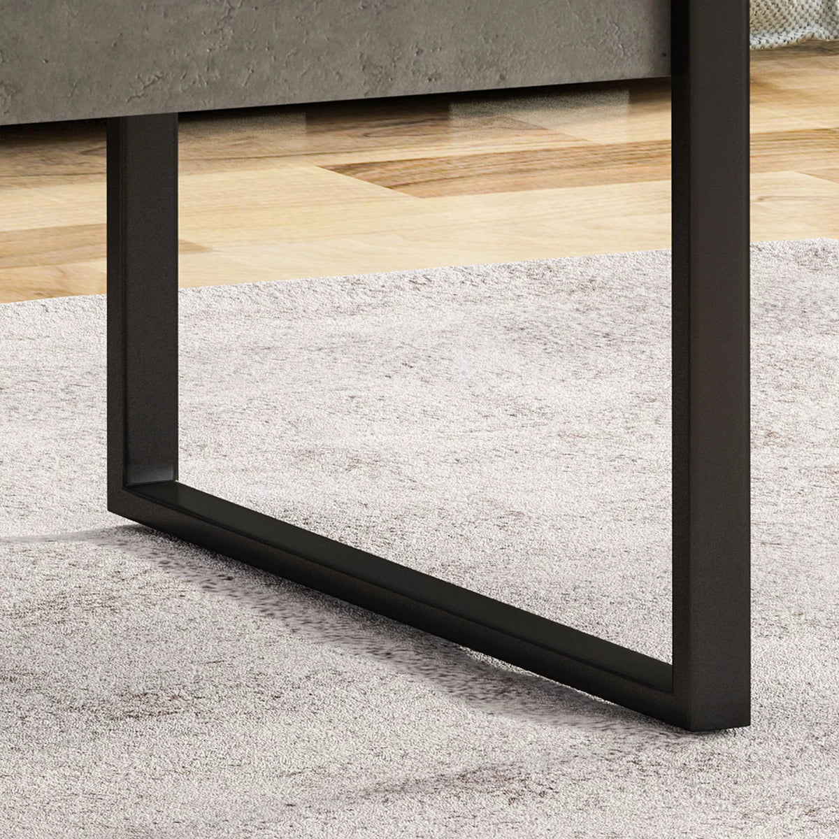 Black and Gray Hand Crafted Rectangular Coffee Table Y9413