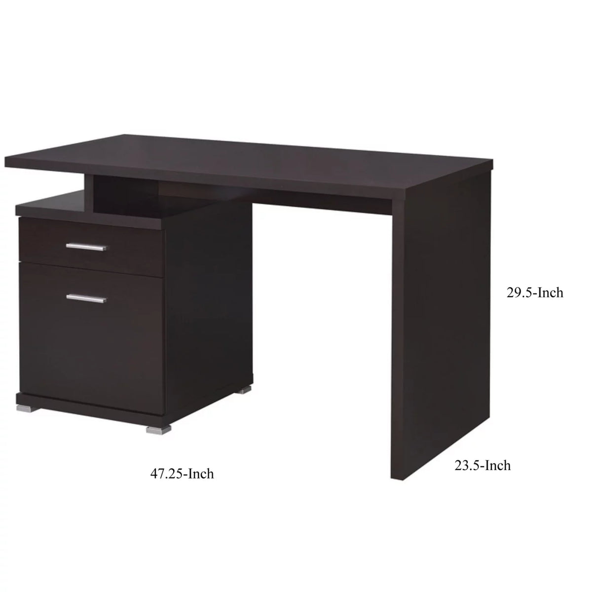 2-drawer Office Desk with Cabinet Cappuccino Q93786