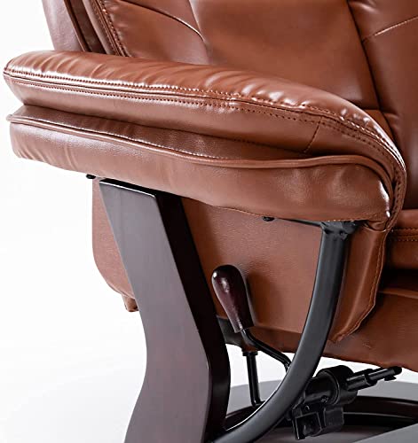 PU Leather Swivel Recliner with Ottoman Z1273