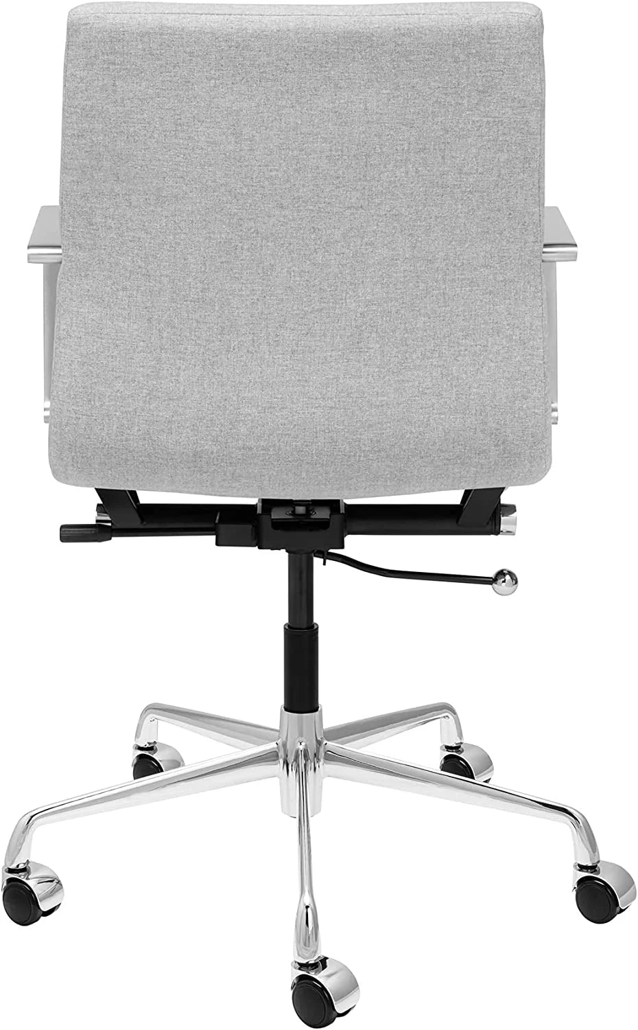 Ribbed Grey Poly-Cotton Fabric Office Chair L161